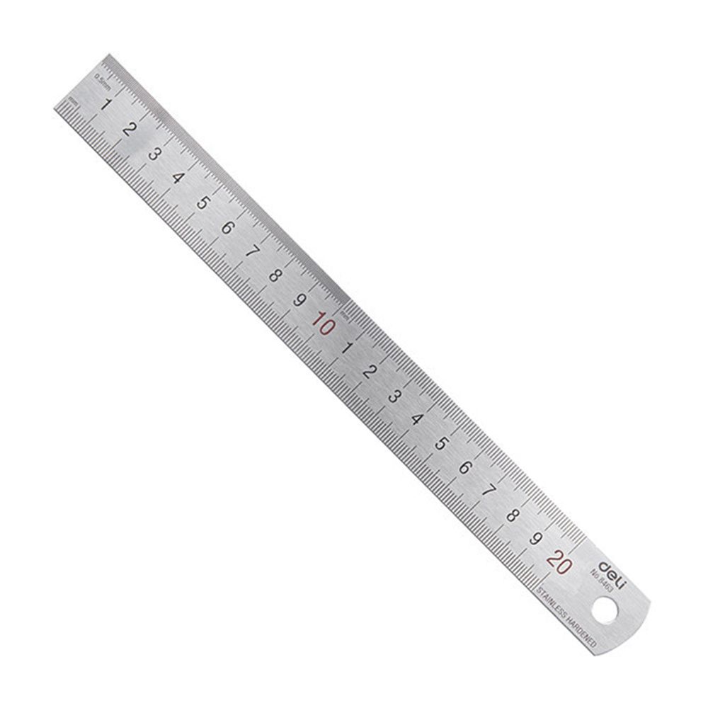 Stationery Office And School Supply Stores - Deli ไม้บรรทัดโลหะสแตนเลสสตีลตรง20ซม., ไม้บรรทัดขนาดมม. นิ้วไม้บรรทัดวัดขนาดศิลปะงานศิลปะเครื่องเขียนร้านค้าอุปกรณ์การเรียนสำนักงาน