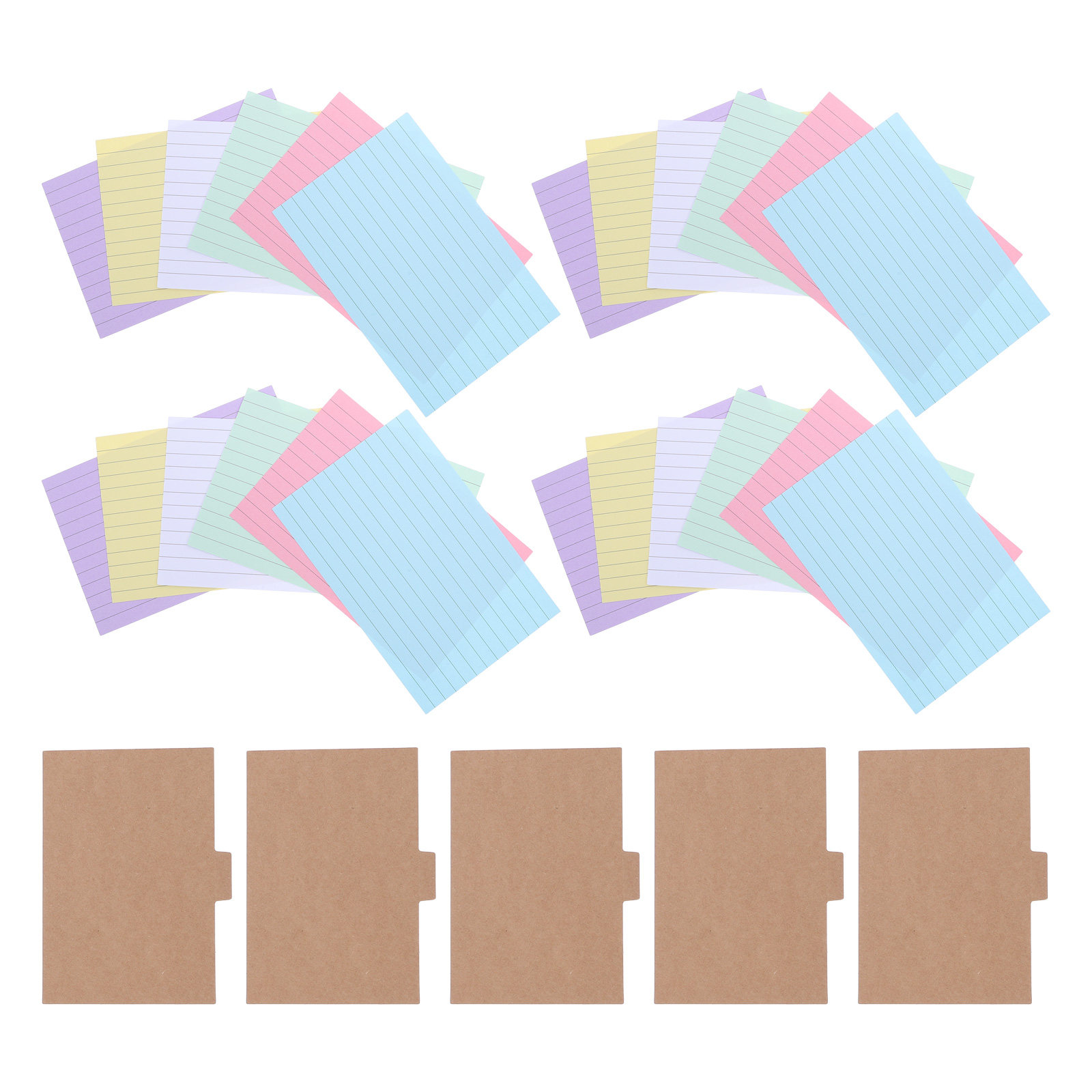 Index Tab Divider - ชุดการ์ดแบ่งหมวดหมู่กระดาษคราฟท์แบบไม่มีลายพิมพ์ สำหรับจัดระเบียบเอกสาร จัดเก็บข้อมูล การ์ดแนะนำสำหรับการเรียน การทำอาหาร และการจัดเอกสารบนโต๊ะทำงาน