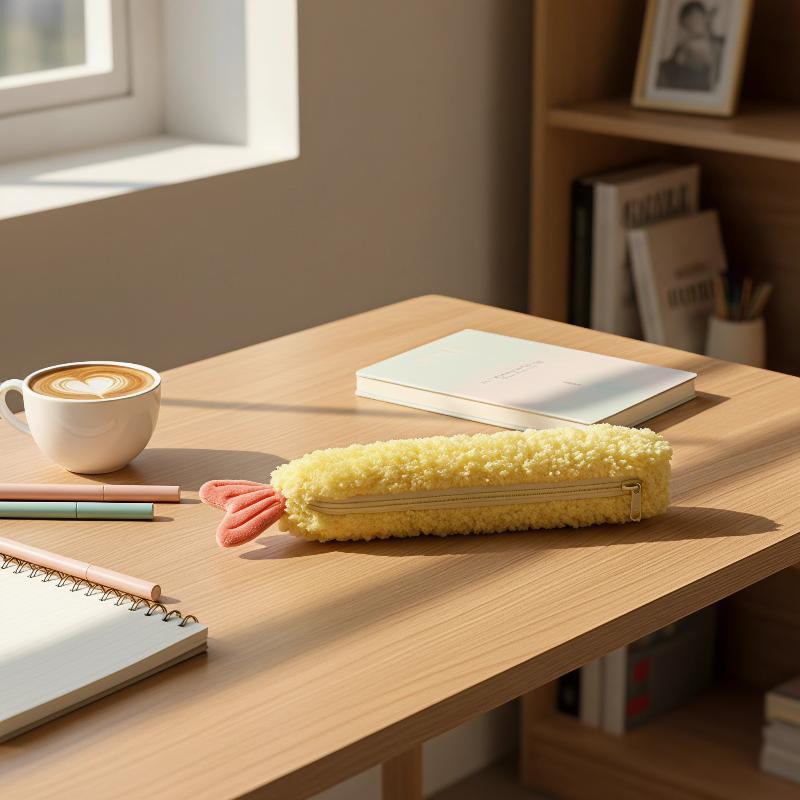 Ideal Stationery & Office Supply - กระเป๋าดินสอขนนุ่มรูปหางกุ้งน่ารัก 1 ชิ้น ของขวัญที่เหมาะสำหรับเด็กผู้หญิง นักเรียน ใช้ในโรงเรียน