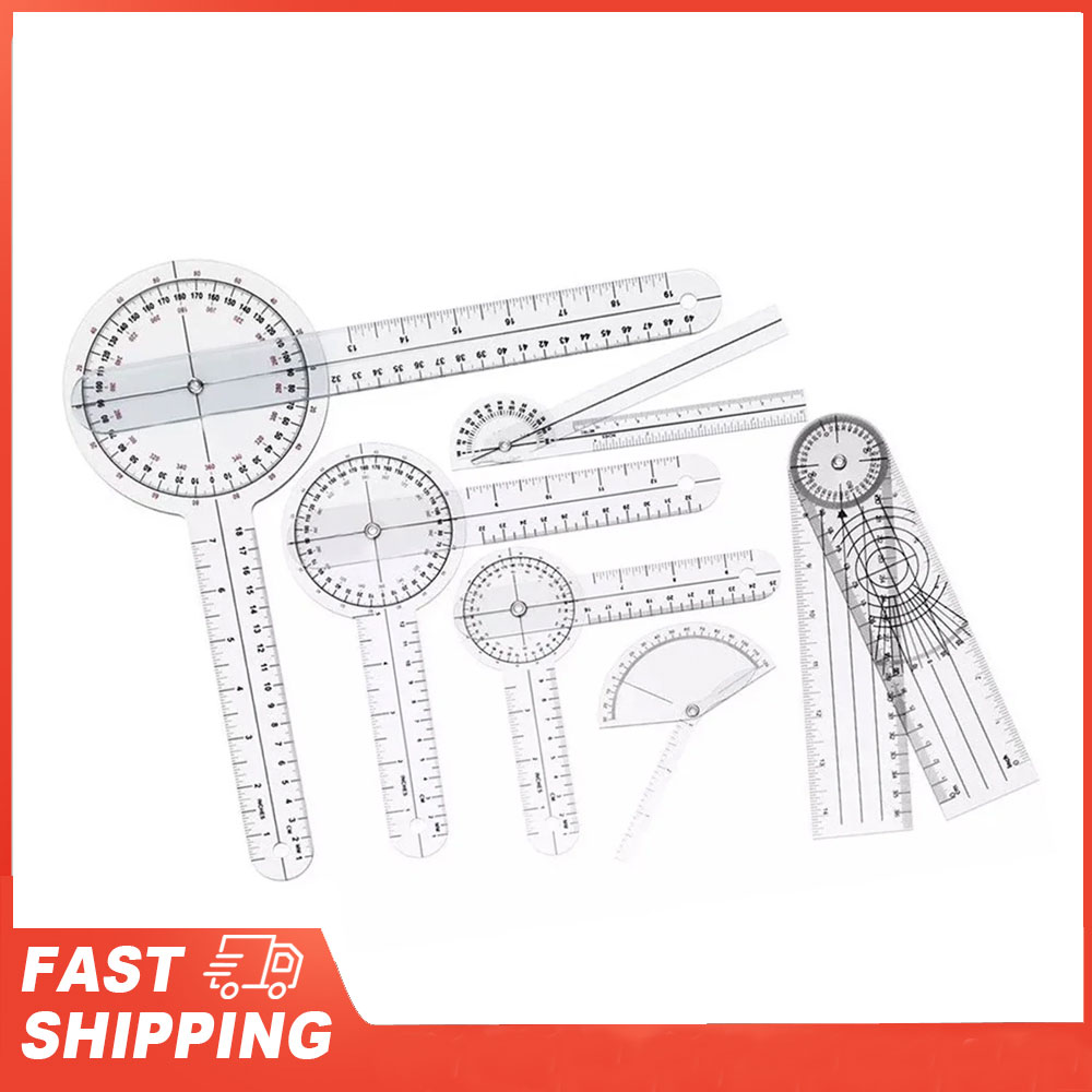 ชุดเครื่องวัดมุมทางการแพทย์ 6  - Ruler Set Transparent บทวิจารณ์และราคา
