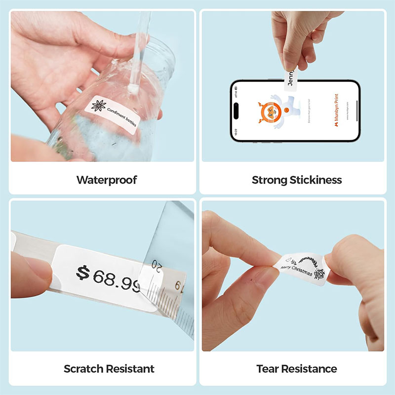 12*40 มม.สีโปร่งใสสติกเกอร์ควา - Label Printer Tape บทวิจารณ์และราคา