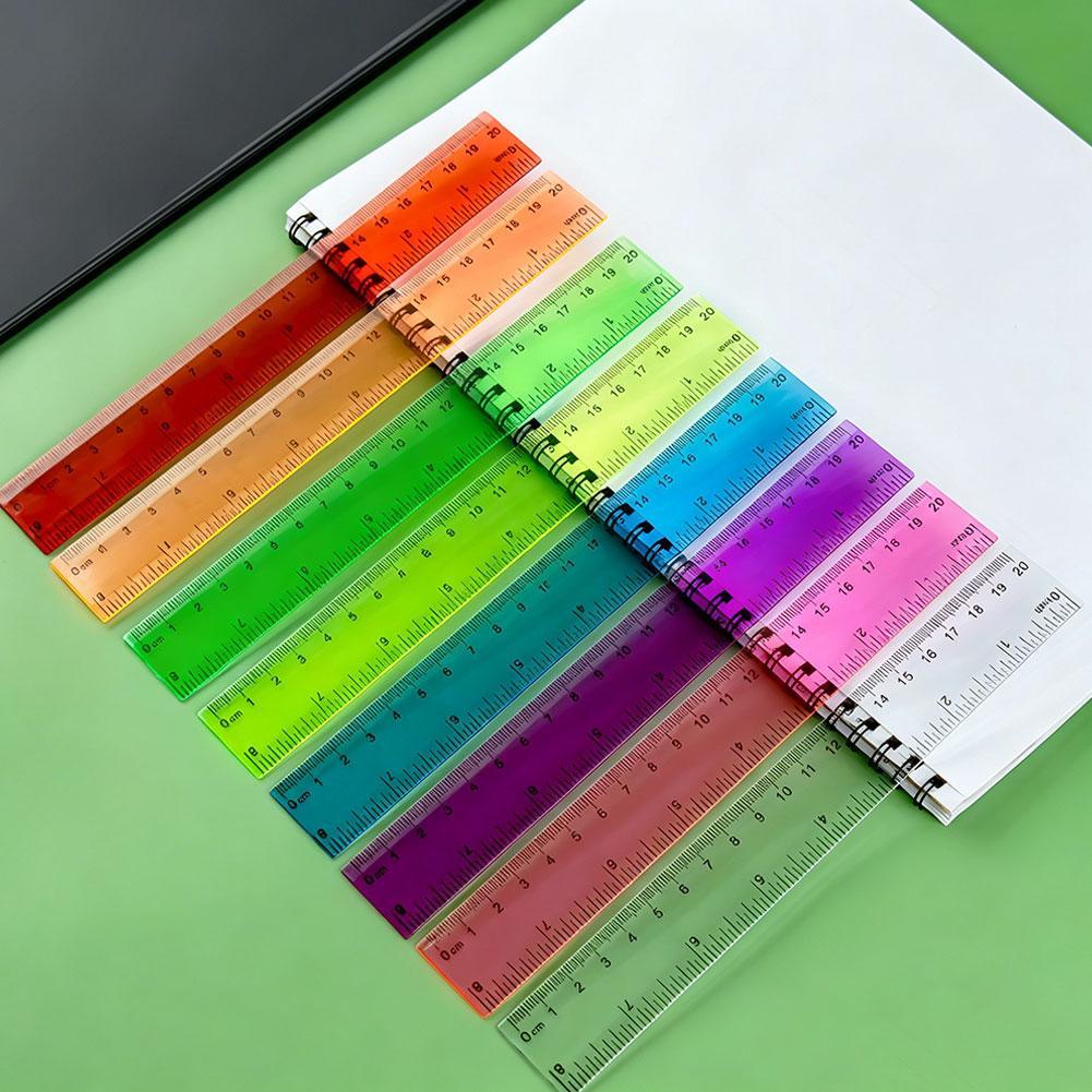 ไม้บรรทัดพลาสติกสีสุ่ม 5 ชิ้น, - Ruler Set Transparent บทวิจารณ์และราคา