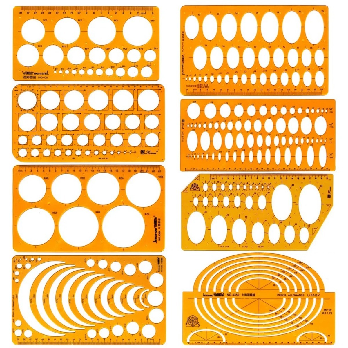ชุดแม่แบบการวาดภาพเรขาคณิตพร้อ - Ruler Set Transparent บทวิจารณ์และราคา