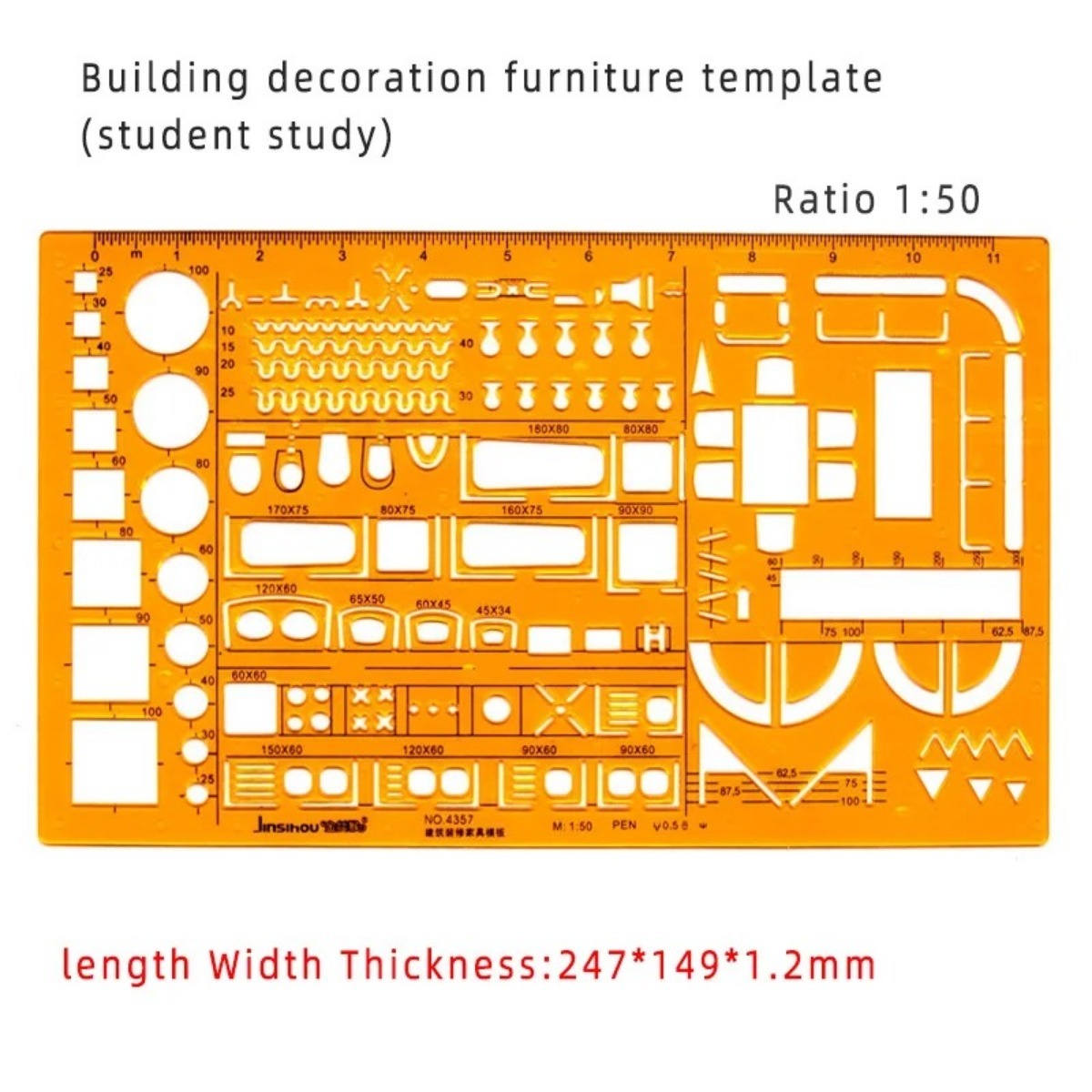 ชุดแม่แบบการวาดภาพเรขาคณิตพร้อ - Ruler Set Transparent บทวิจารณ์และราคา