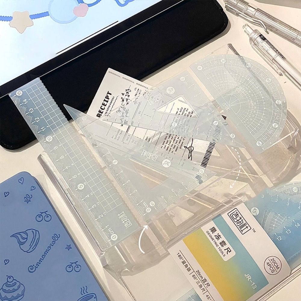 4 ชิ้น/เซ็ตมัลติฟังก์ชั่ 15/20 - Ruler Set Transparent บทวิจารณ์และราคา