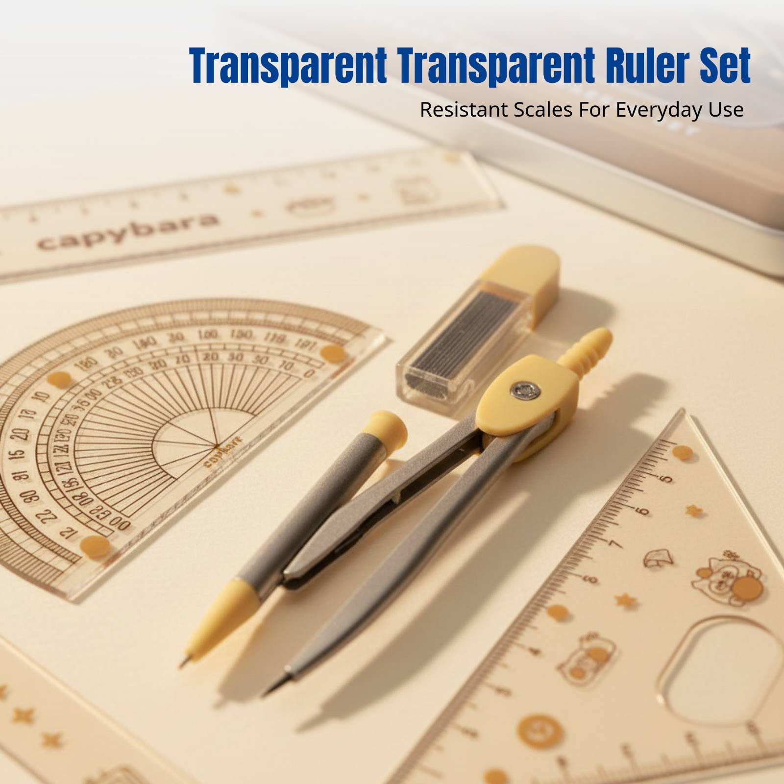 ชุดไม้บรรทัดสำหรับนักเรียน ธีม - Ruler Set Transparent บทวิจารณ์และราคา